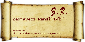 Zadravecz Renátó névjegykártya